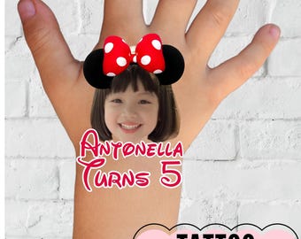 Minnie Mouse Birthday Tattoo, Party Favors, Minnie Supplies