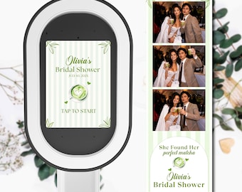 Bridal Shower Photobooth Template + Tap to Start | Matcha Photo Booth | She's Found Her Perfect Matcha