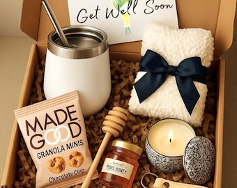 Get Well Soon Gift Box - Care Package – Hug in a Box - Thinking of You Box, Encouragement Gift - Sympathy Gift Box - Feel Better Recovery