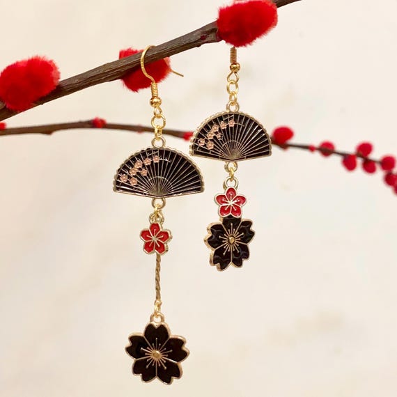 Sterling Silver Oriental Flower Fan Charm - Enamel European Style Dangle Bead For Bracelets