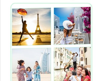 Planificador de viajes: Itinerarios, tablero de visión (plantilla de Canva y PDF imprimibles)