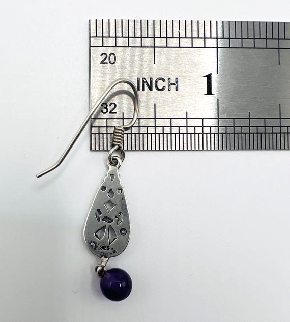 925 Sterling Silver Scrollwork Earrings with Dang… - image 7