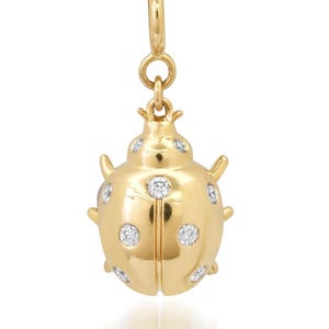 Ladybug Charm 14k Gold Pendant for Charm Bracelet or Necklace
