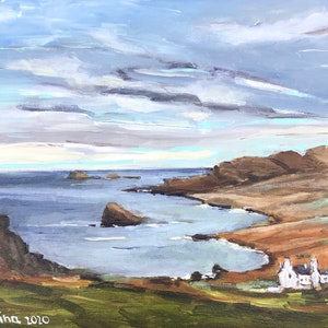 Isle of Skye Seascape Painting, Original Acrylic on Canvas (11x14)