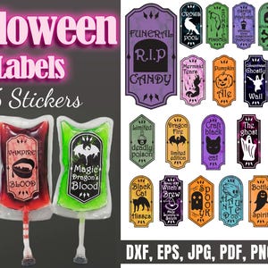 Apothecary Labels, Potion Labels for Halloween,  Halloween Decor, Wizard Party, Apothecary Labels, Labels Pintable&#39;s, INSTANT DOWNLOAD