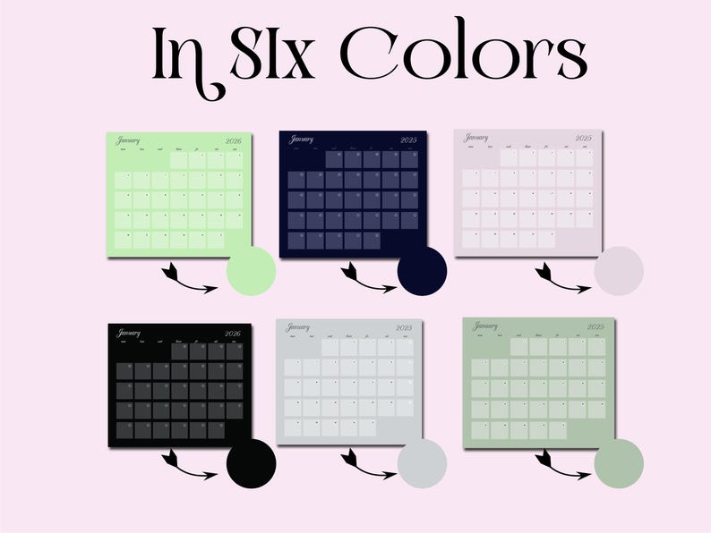 2026 Monthly Calendar – Printable Digital PDF Template, Goodnotes ...