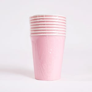 Solid Pink Party Cups - Pack of 8 | Pink Birthday Partyware, Baby Shower Tableware, Celebration Supplies