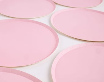 Pink Party Plates - 8"  | Classic Paper Plates for Birthday Parties