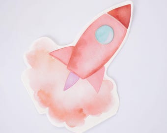 Rocketship Shaped Napkins - Pack of 16 | Space Birthday Party Supplies, Astronaut Party Tableware, Outer Space Partyware