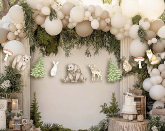 Woodland Animals Party Banner | Forest Friends Birthday Banner, Woodland Baby Shower Garland