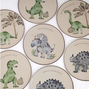 Piatti di compleanno a tema dinosauri – Servizio da tavola per dessert a tema preistorico (confezione da 8)