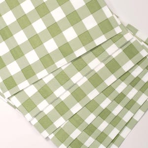 Green Gingham Napkins - Pack of 16 | Picnic Party Supplies, Berry Birthday Partyware, Summer Entertaining