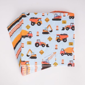 Construction Party Napkins - Pack of 16 | Construction Birthday Party Supplies, Builder Theme Tableware, Truck Partyware