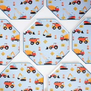 Construction Birthday Plates, 10-Inch Large - Pack of 8 | Construction Party Supplies, Builder Birthday Tableware, Truck Theme Partyware