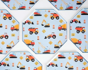 Construction Birthday Plates - 10" | Truck Theme Tableware for Kids Parties