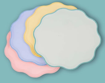 Pastel Party Plates, 10-Inch Large Plates - Pack of 8 | Scalloped Partyware, Baby Shower Tableware, Spring Celebration Supplies