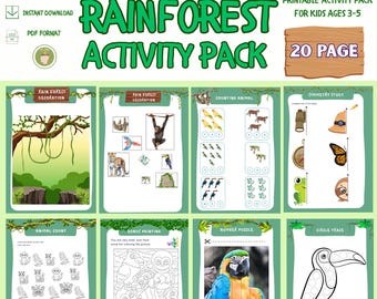 Rainforest Printable Pack for Preschool – Fun Jungle Activities for Kids
