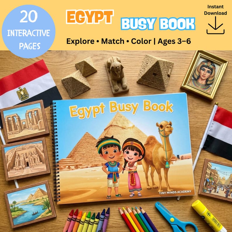 Egypt Busy Book for Kids | Ancient Egypt Preschool Activities - Etsy