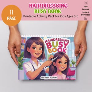 Hair Salon Pretend Play Worksheets | Toddler Busy Book | 3-5 Years | Printable Hairdresser Activities | Dramatic Play PDF