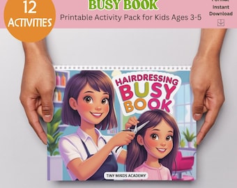 Printable Hair Salon Pretend Play Busy Book: Hairdresser Activities for Ages 3-5 (PDF)