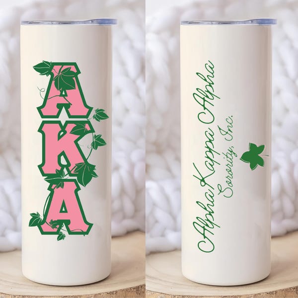 AKA Sorority-mugg | Alpha Kappa Alpha-inspirerad | Rosa och grön mugg