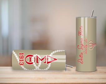 Delta Sigma Theta Tumbler, Custom 20oz Tumbler, DST Sorority