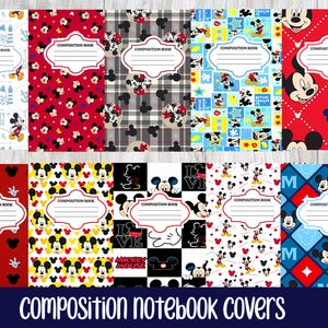 Mouse Composition Notebook Covers(10 Covers Included), Notebook Covers, Digital Download