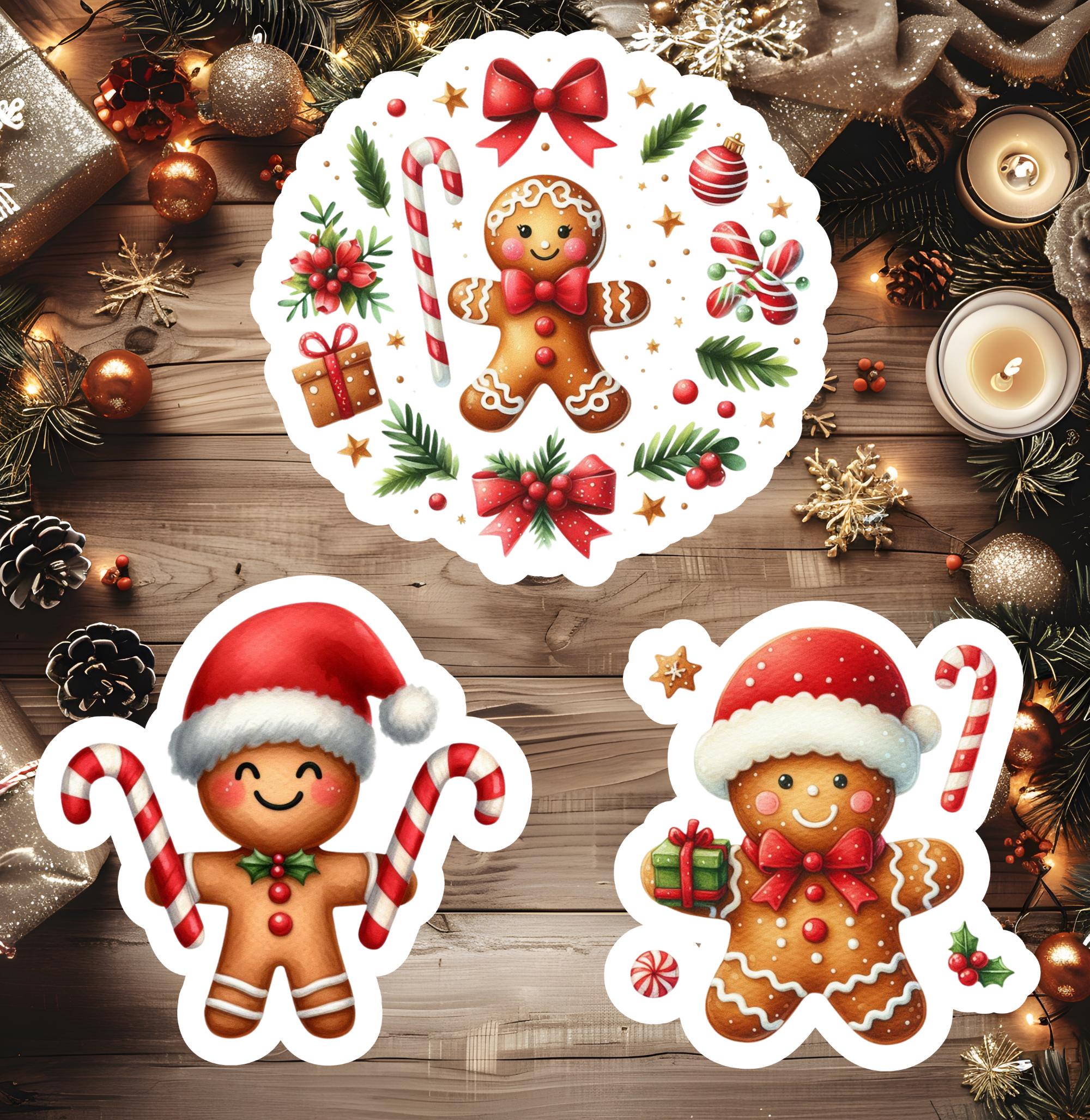 Gingerbread Sticker Craft Christmas Gingerbread Stickers (set Includes 12 Stickers), Holiday ...