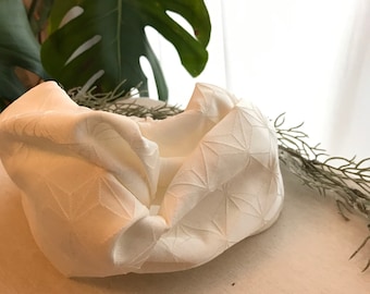 Wunderschönes Obi Stoff Stirnband Turban Weiss