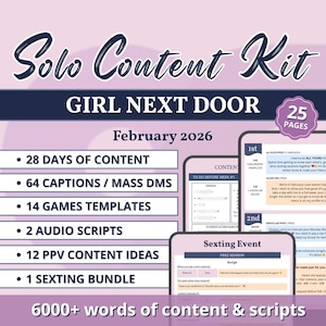 Kit de contenido individual de Onlyfans de febrero de 2026 | Subtítulos, guiones, plantillas de sexting y juegos de consejos listos para usar | Plan de creación de contenido para febrero