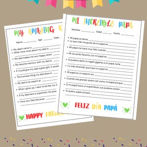 "All About My Dad" Questionnaire | Printable PDF | Personalized Father's Day Gift | Instant Download