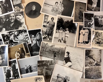 WOMEN Lot of 40 or 20 original black and white photos from the 30s, 40s, 50s, and 60s