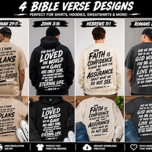 Christlicher Bibelvers PNG Bündel | Glaube Schrift Shirt Designs (Instant Download)