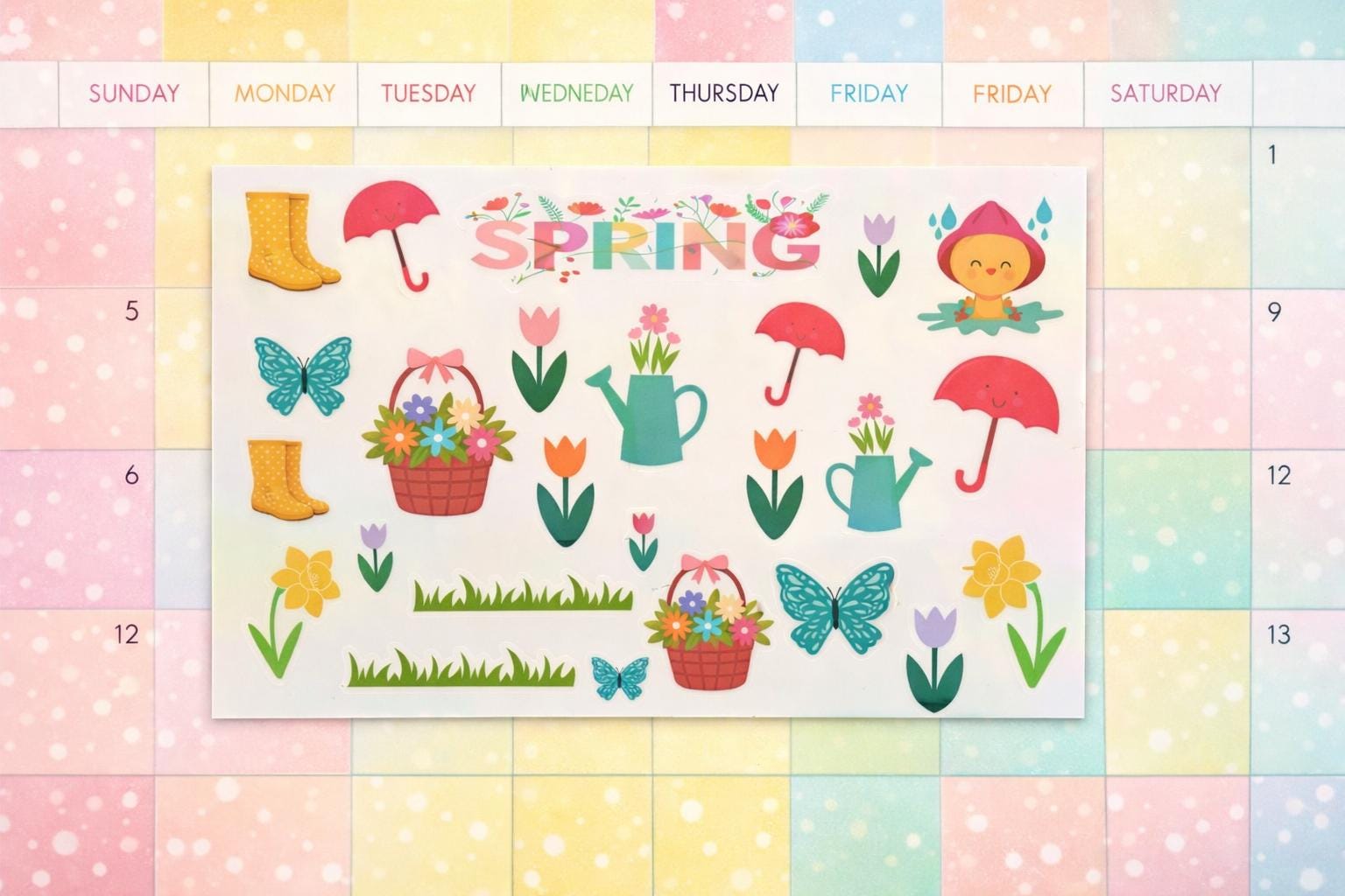 Seasonal Sticker Collection for Calendars and Planners – Spring, Summer ...