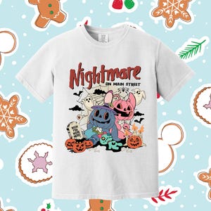 Nightmare on Main Street T-shirt, Vintage Mickey Halloween Tee, Funny Spider Skeleton Retro Disney Shirt for Halloween 2025 Party