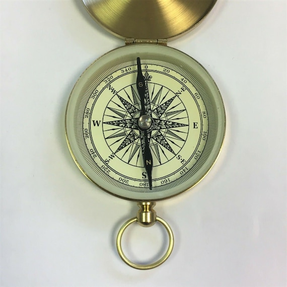 Brass Mini Compass Steampunk Nautical Jewelry Necklace Pendent compass 10x