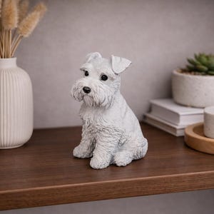 Schnauzer-Skulptur (weiß) – Eine Hommage an Treue, ein Hauch von Stil – Lebenslange Ersatzgarantie Bild 6
