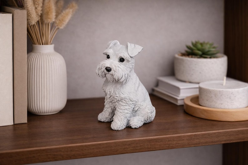 Schnauzer-Skulptur (weiß) – Eine Hommage an Treue, ein Hauch von Stil – Lebenslange Ersatzgarantie Bild 6