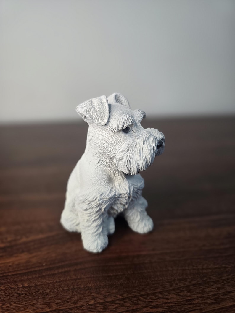 Schnauzer-Skulptur (weiß) – Eine Hommage an Treue, ein Hauch von Stil – Lebenslange Ersatzgarantie Bild 3