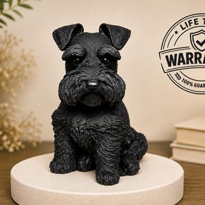 Concrete Schnauzer Statue – Modern Dog Sculpture, Dog Lover Gift - Lifetime Replacement Guarantee
