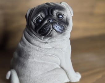 パグ犬樹脂フィギュアリアルな彫刻犬愛好家ガーデンパグ愛好家パグ子犬
