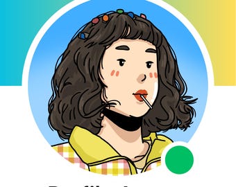 Custom Minimalist Cartoon Portrait – Hand-Drawn Digital Avatar (Digital Download)