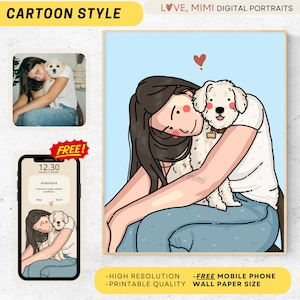 Cartoon Custom Portrait, Custom Cartoon Style Portrait from Photo, Minimalist Couple Portrait, Cute Cartoon Illustration, Personalized Gift