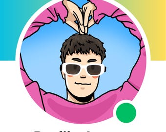 Custom Cartoon Avatar Portrait – Minimalist Digital Art Commission (Digital Download)