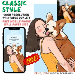 Custom Digital Portrait Cartoon, Custom Digital Portrait from Photo, Couple Minimalist Portrait, Cute Cartoon Illustration Personalized Gift