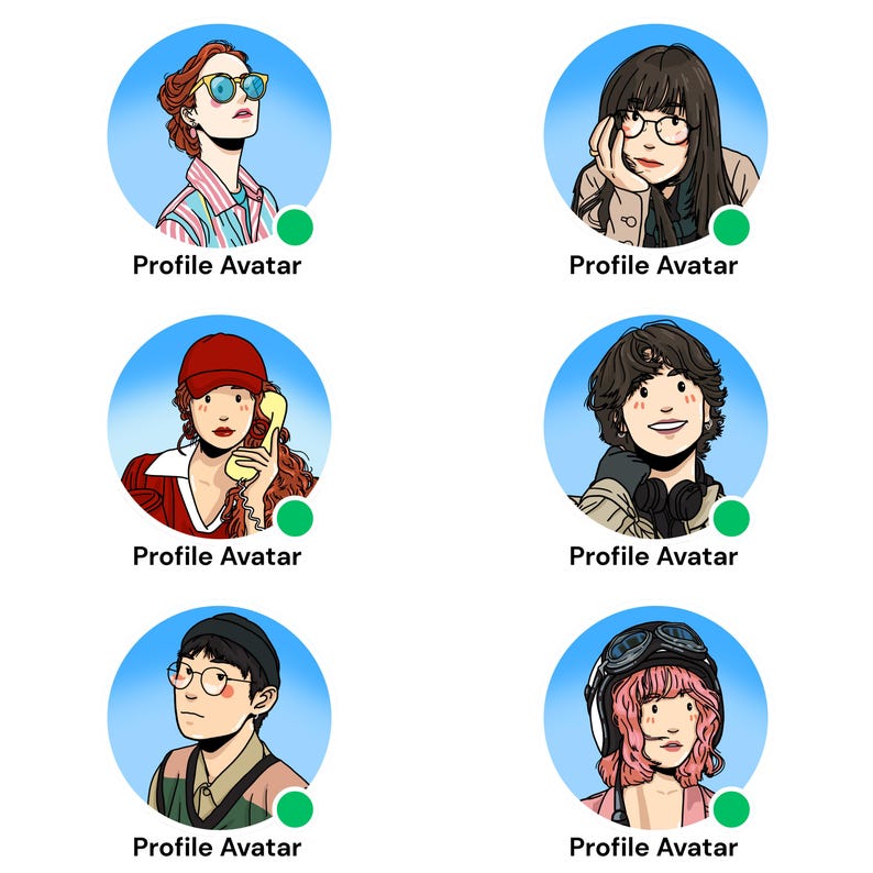 Custom Cartoon Avatar – Minimalist Portrait, Digital Art Commission ...