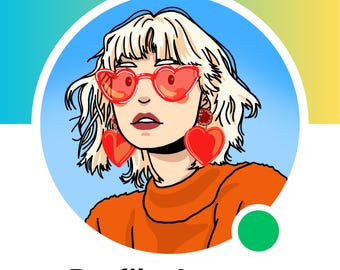 Custom Cartoon  Avatar – Minimalist Portrait, Digital Art Commission, Profile Picture & Social Media Icon
