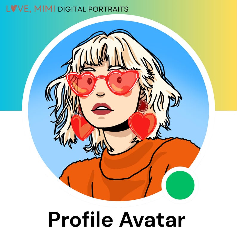 Custom Cartoon Avatar – Minimalist Portrait, Digital Art Commission ...