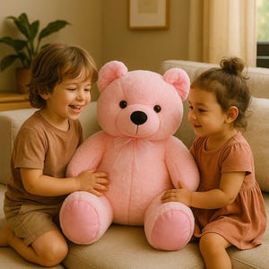 Oso de peluche gigante con lazo: peluche suave para niñas, regalo para baby shower, decoración infantil y peluche para San Valentín.