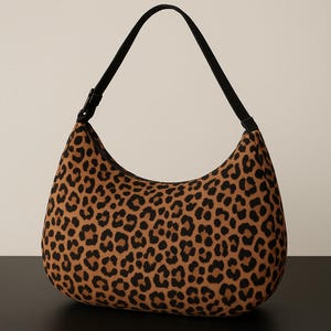 Leopard Muster Umhängetasche - Trendige Animal Print Hobo Geldbörse, Kunstleder Handtasche, Stilvolle Alltagstasche, Geschenk für Sie